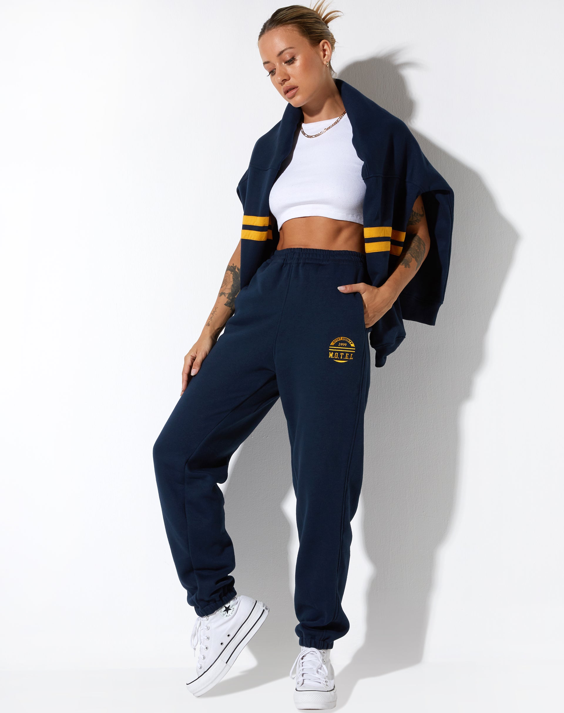 immagine di Basta Jogger in Navy Citrus Stripe Football 1999