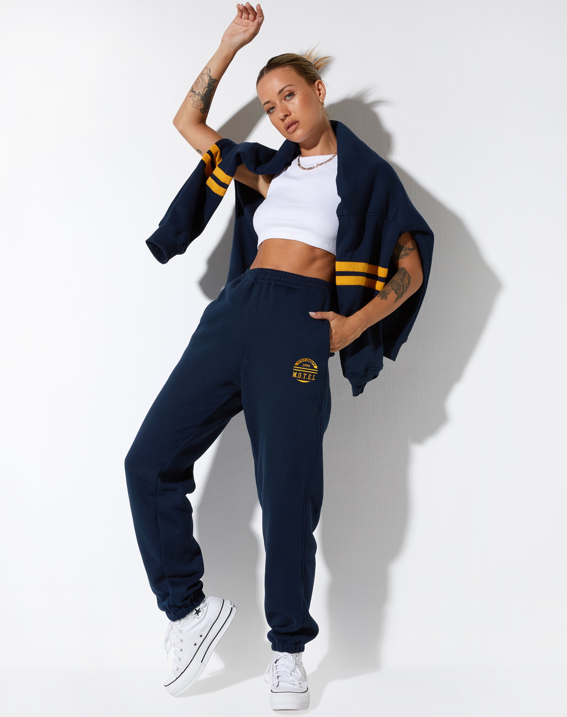 immagine di Basta Jogger in Navy Citrus Stripe Football 1999
