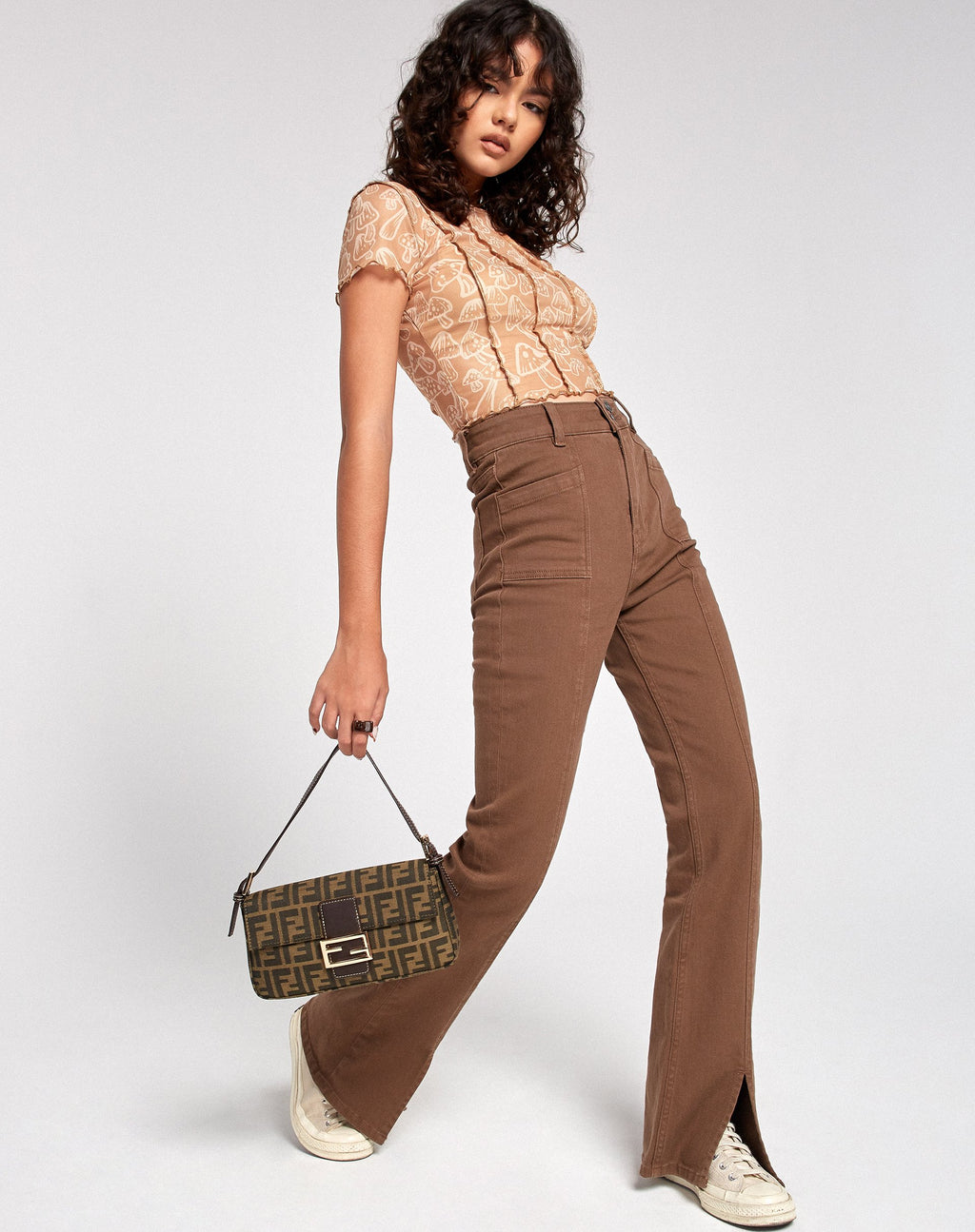 Crop Top Tinara in Tan Mushroom