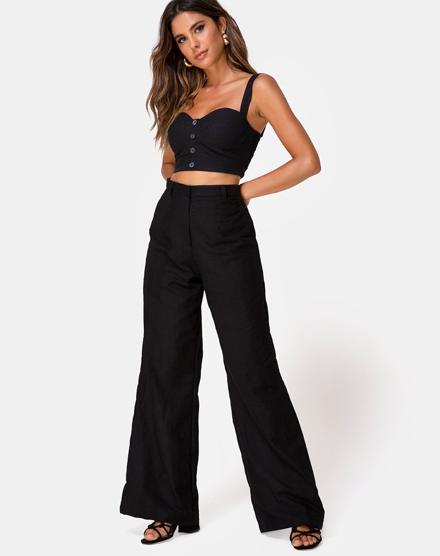 Pantaloni Tanira in nero