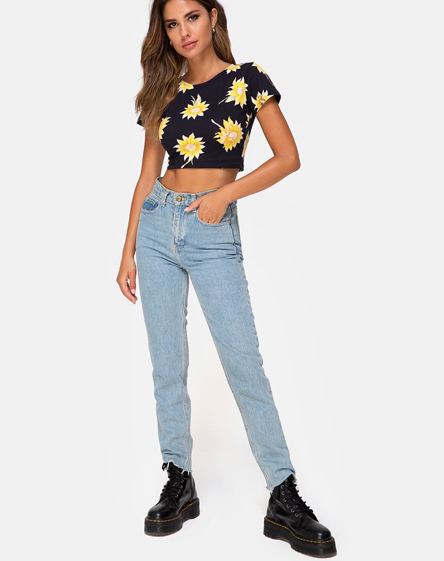 Immagine di Tindy Crop Top in Sunny Days Nero