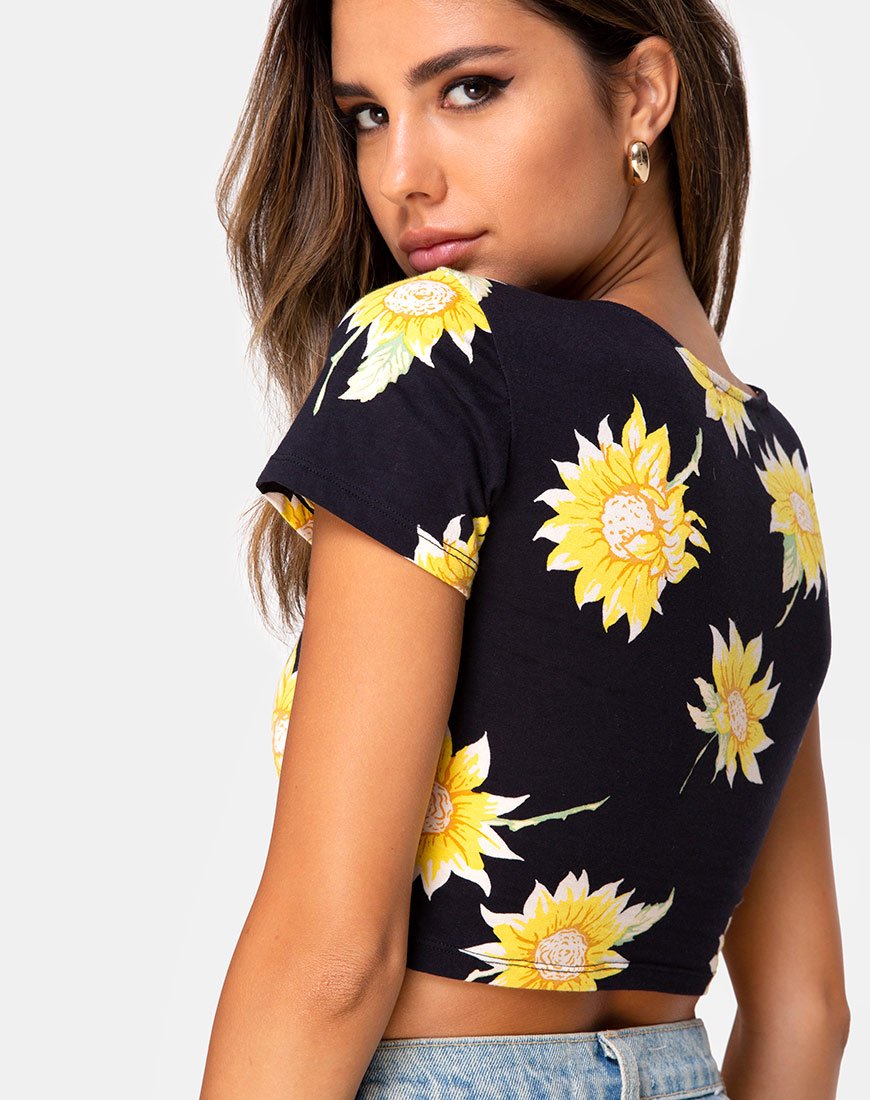 Immagine di Tindy Crop Top in Sunny Days Nero