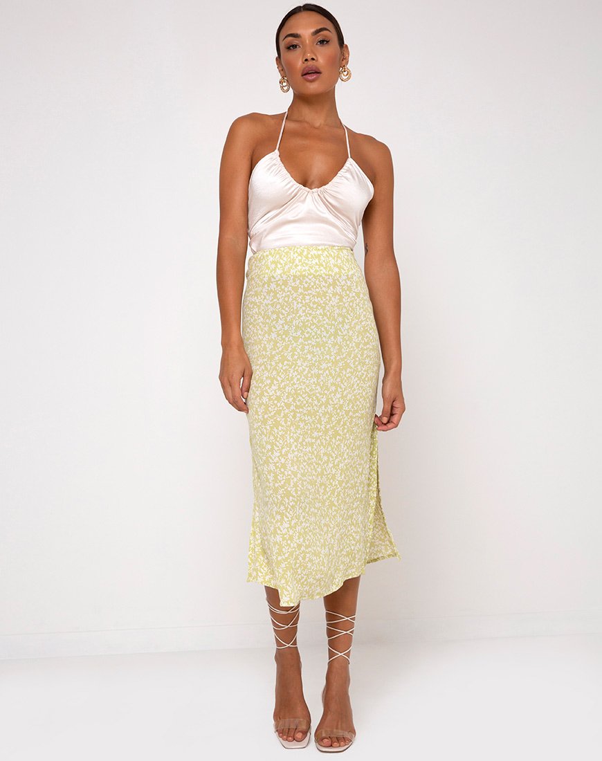 Immagine di Tindra Midi Skirt in Crinkle Botanic Mint Foam