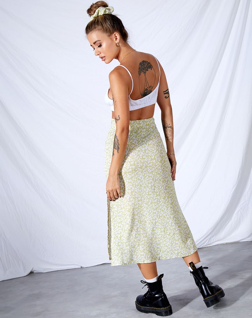 Immagine di Tindra Midi Skirt in Crinkle Botanic Mint Foam