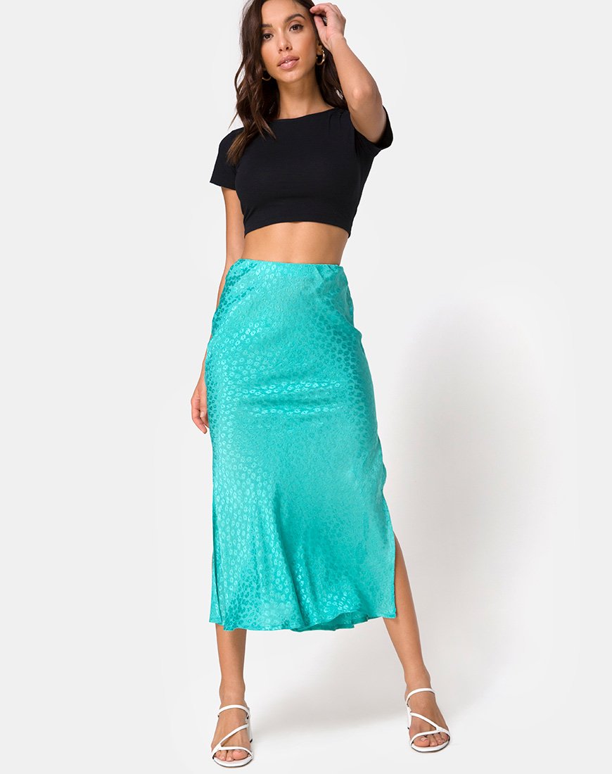 Gonna Tindra in raso rosa ditsy blu