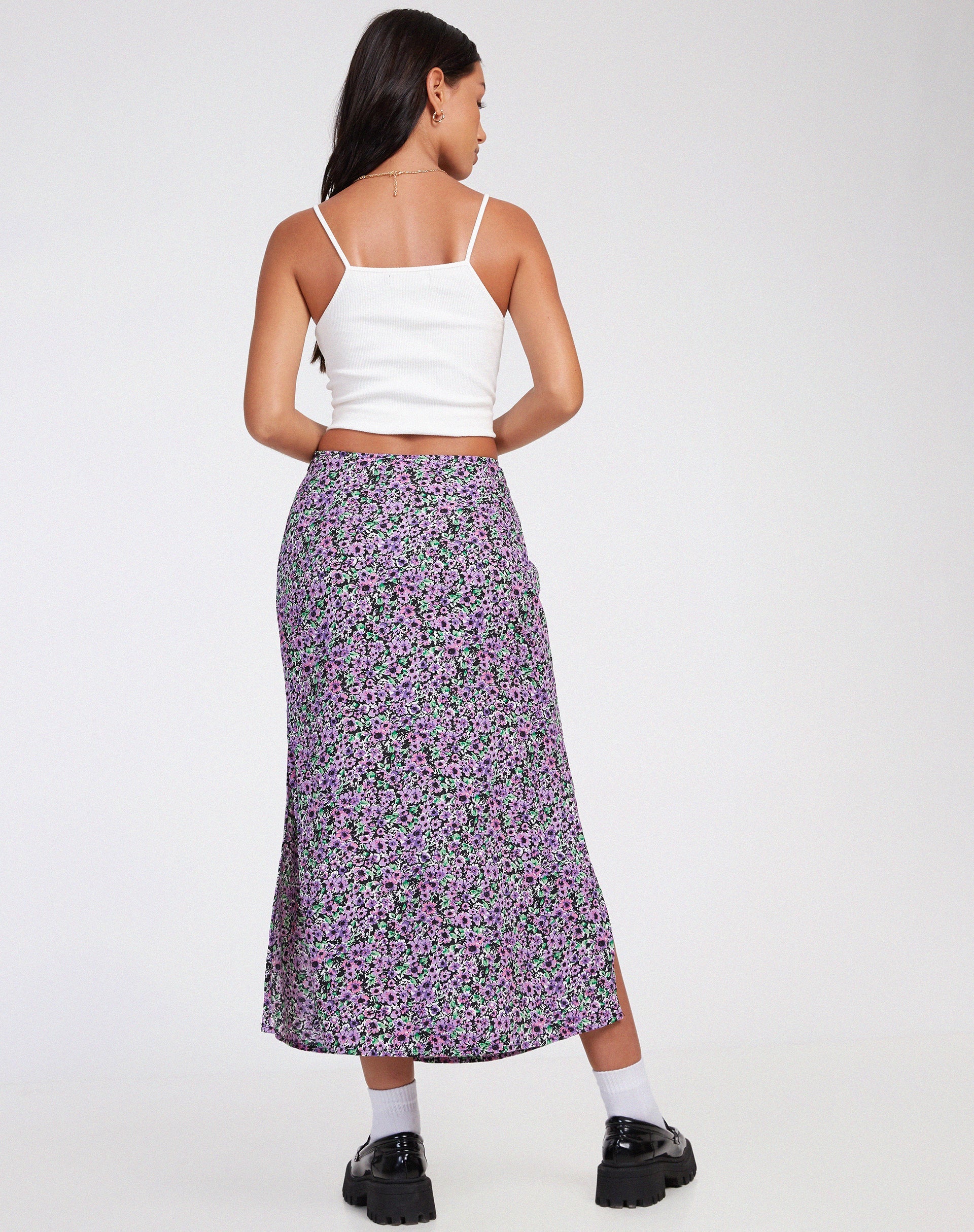 immagine di Tindra Midi Skirt in Lilac Blossom