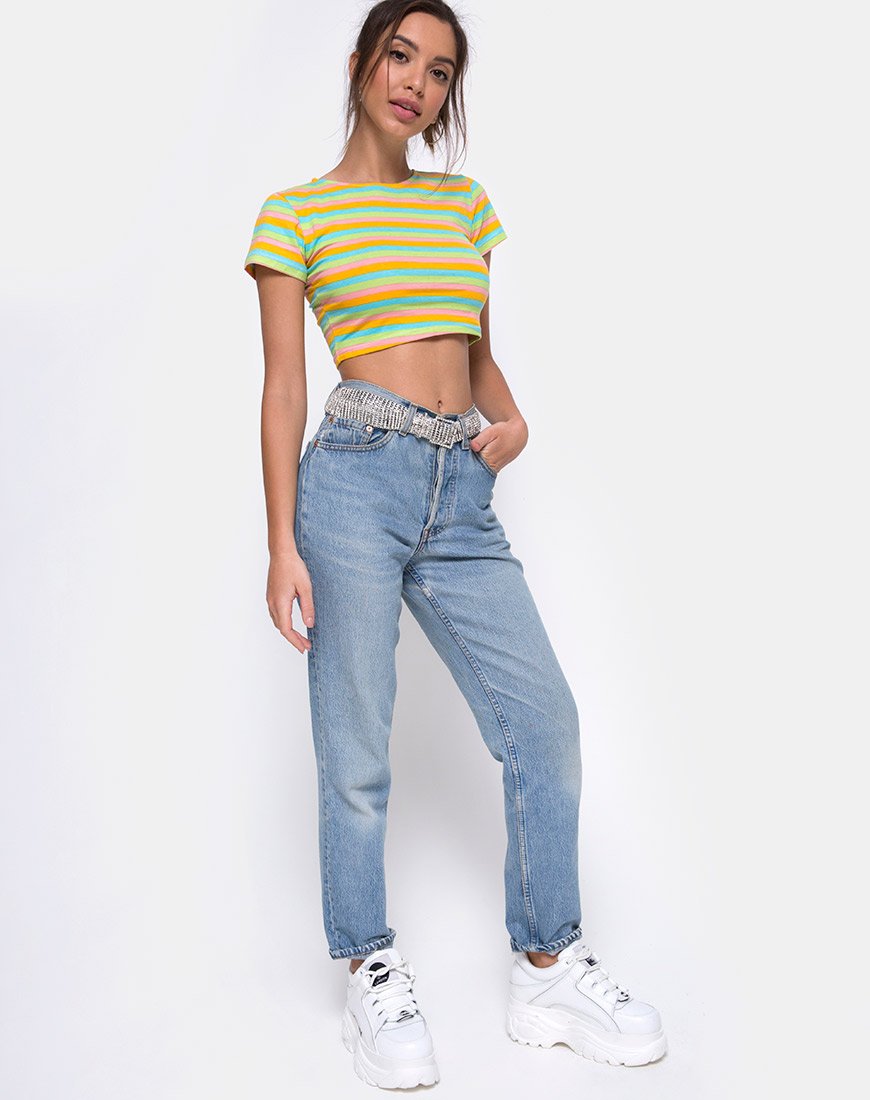 Immagine di Tindy Crop Top in Sweet Stripe