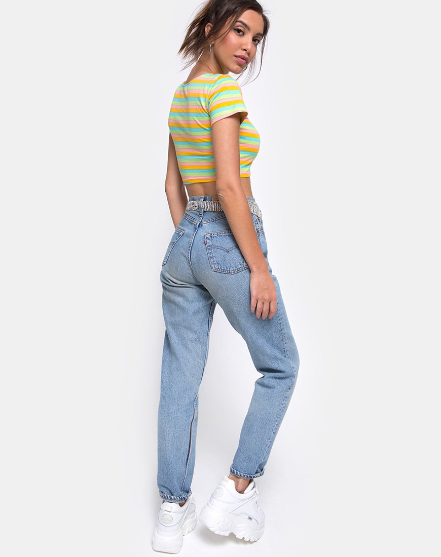 Immagine di Tindy Crop Top in Sweet Stripe