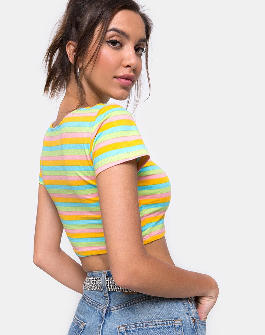 Immagine di Tindy Crop Top in Sweet Stripe