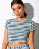 Immagine di Tindy Crop Top in verde scuro verde chiaro e bianco