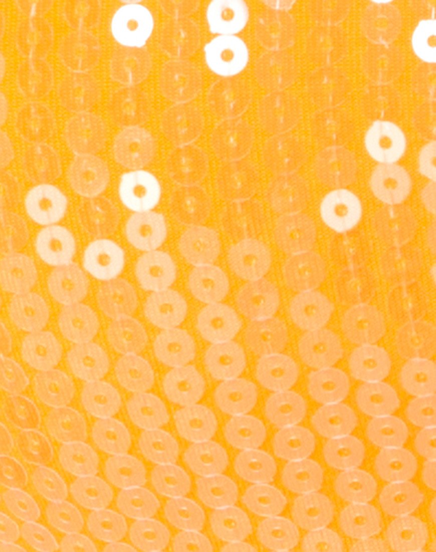 Immagine di Tindy Crop Top in tangerino con paillettes trasparenti