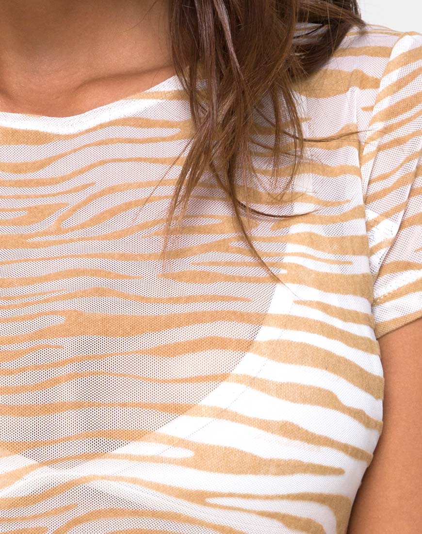 Immagine di Tindy Top in Rete Crema Tan Zebra
