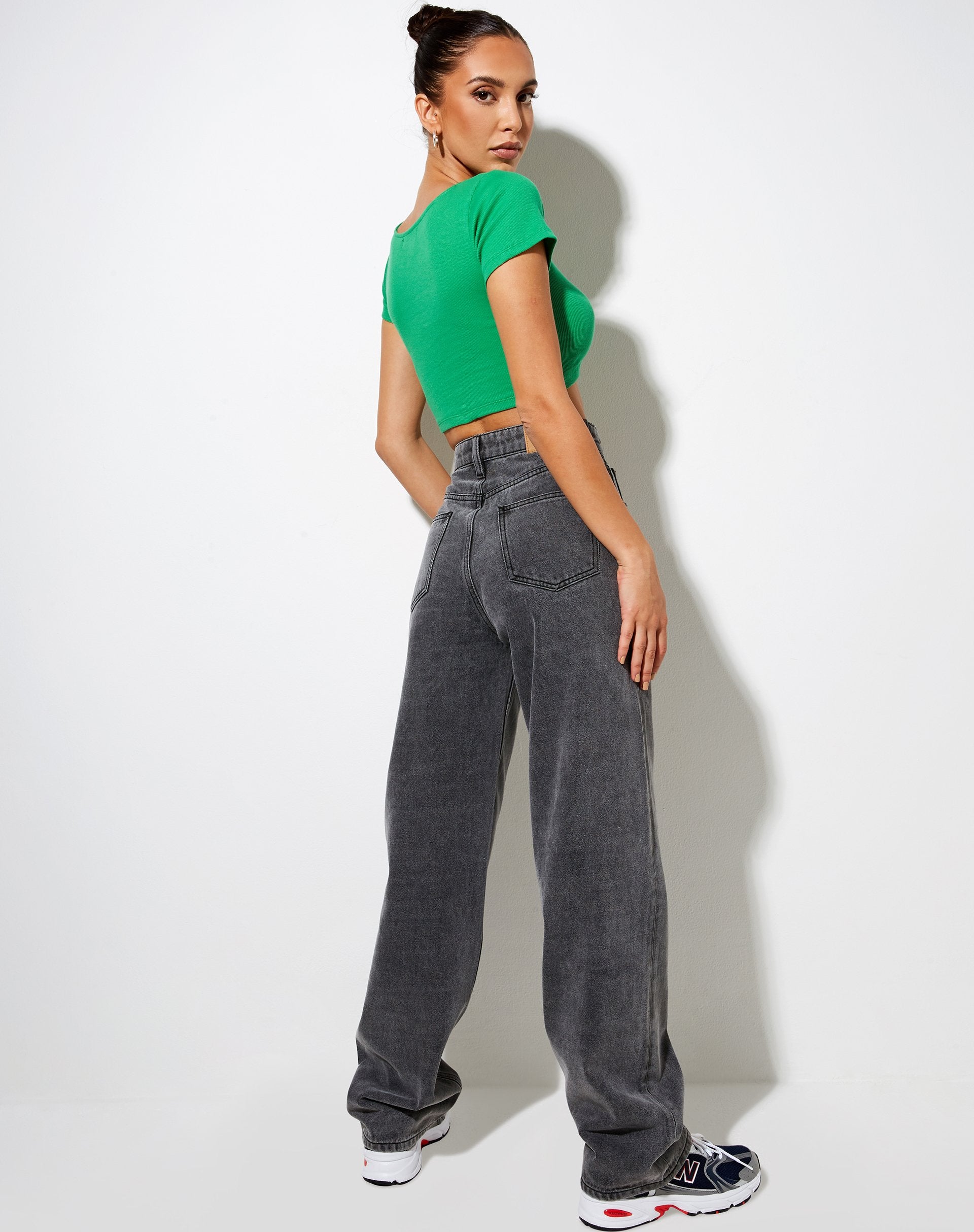 Immagine di Tindy Crop Top in Rib Fun Green Bellissimo