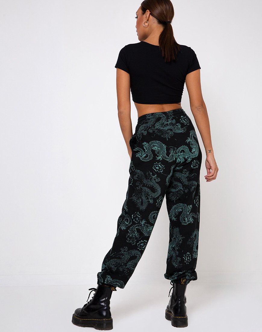 Immagine di Tindy Top Dragon Flower Nero e Menta Posizionamento