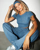 Immagine di Tindy Crop Top in blu minerale Japanese Spirit Embro