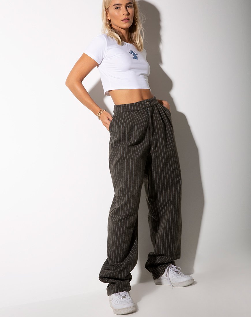 Crop Top Tindy con ricamo Cupido bianco