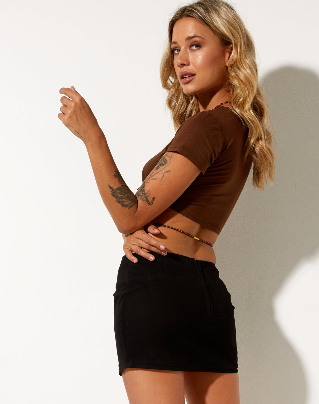 Top Tindy in marrone cacao Yin e Yang
