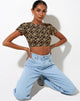 Immagine di Tindy Crop Top in patchwork margherita marrone