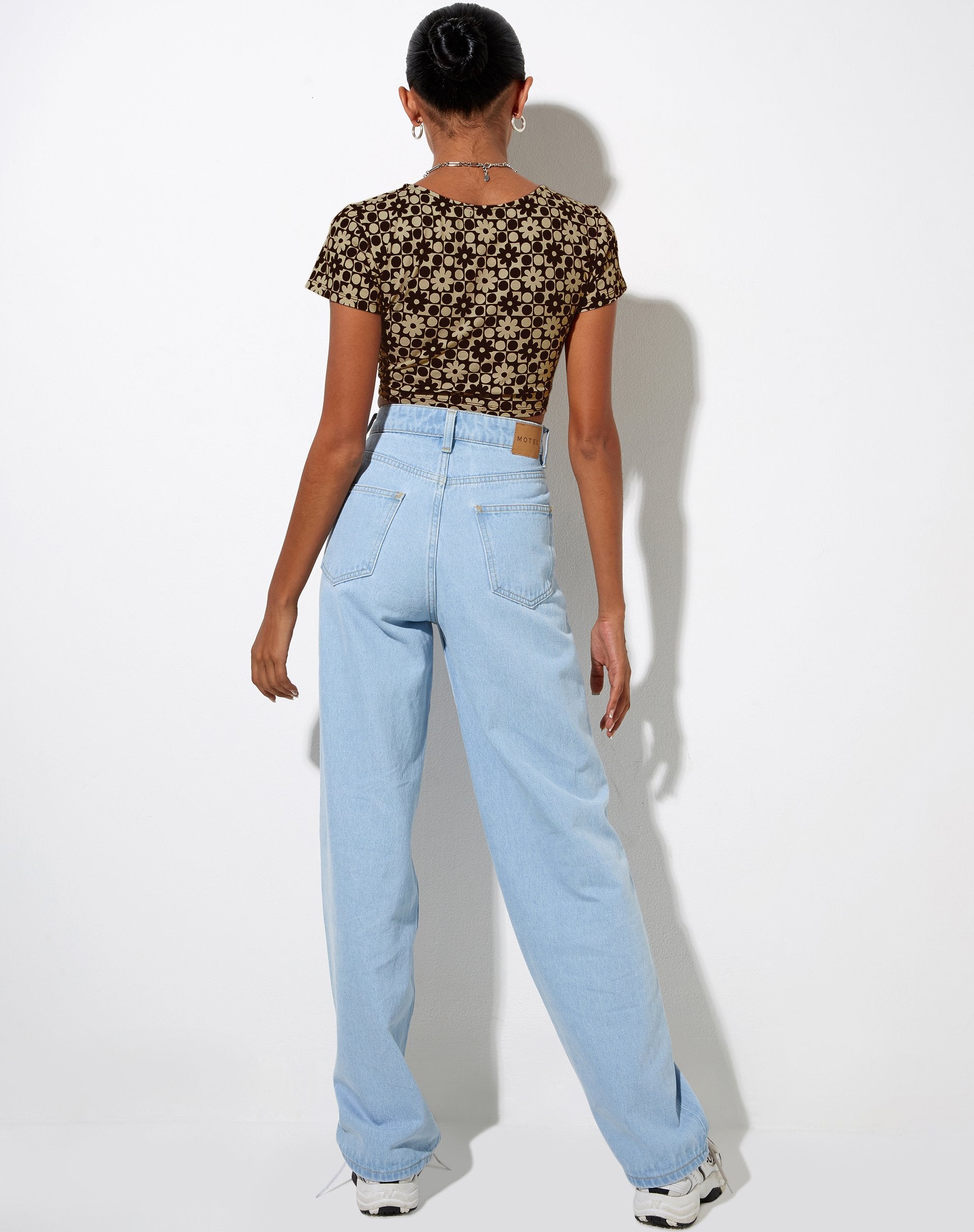 Immagine di Tindy Crop Top in patchwork margherita marrone