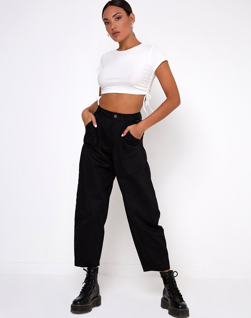 Immagine di Tiner Crop Top a costine avorio