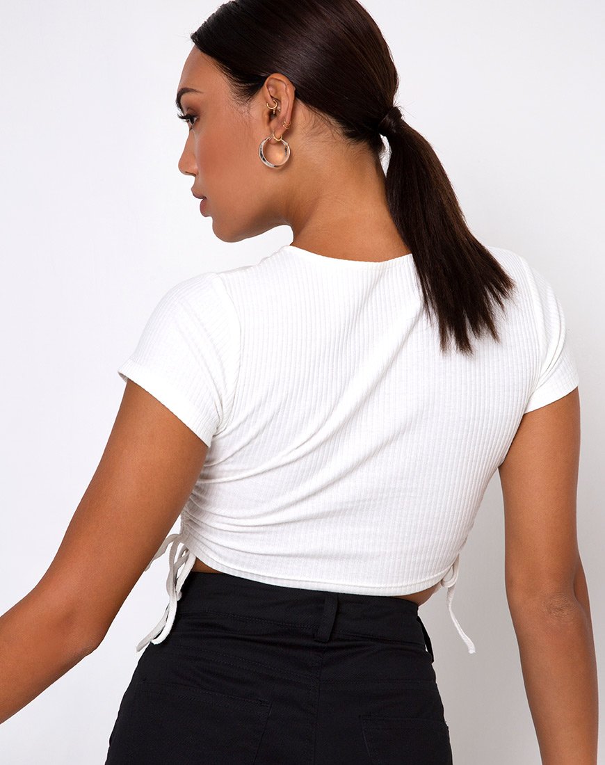 Immagine di Tiner Crop Top a costine avorio