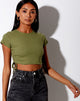 Immagine di Tiner Crop Top in Rib Olive