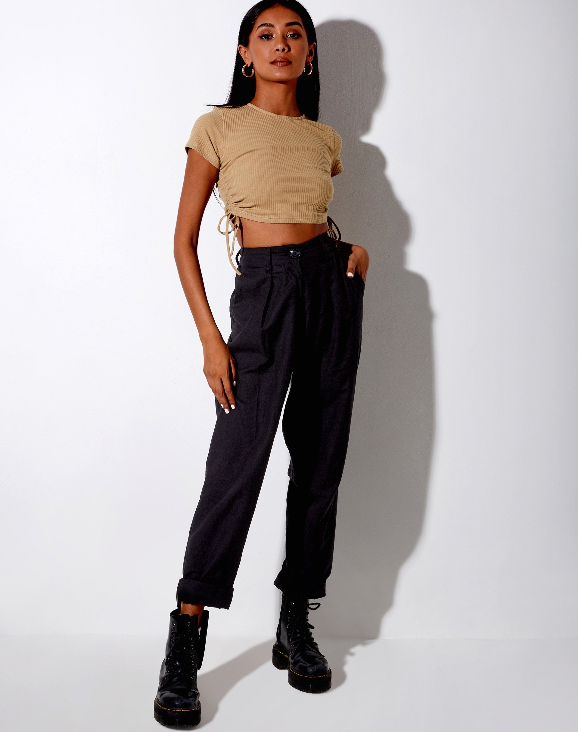 Immagine di Tiner Crop Top in Rib Cocoa