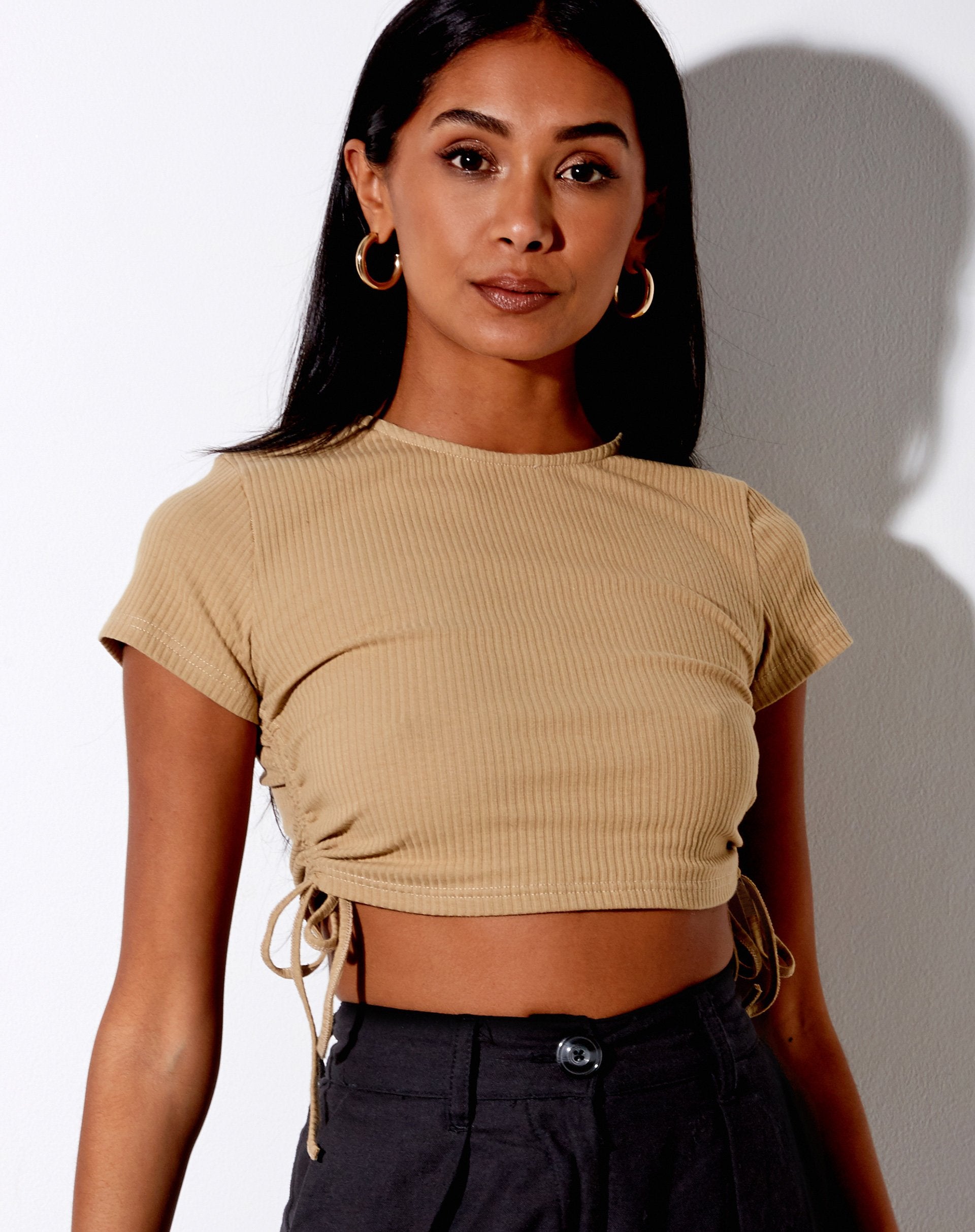 Immagine di Tiner Crop Top in Rib Cocoa
