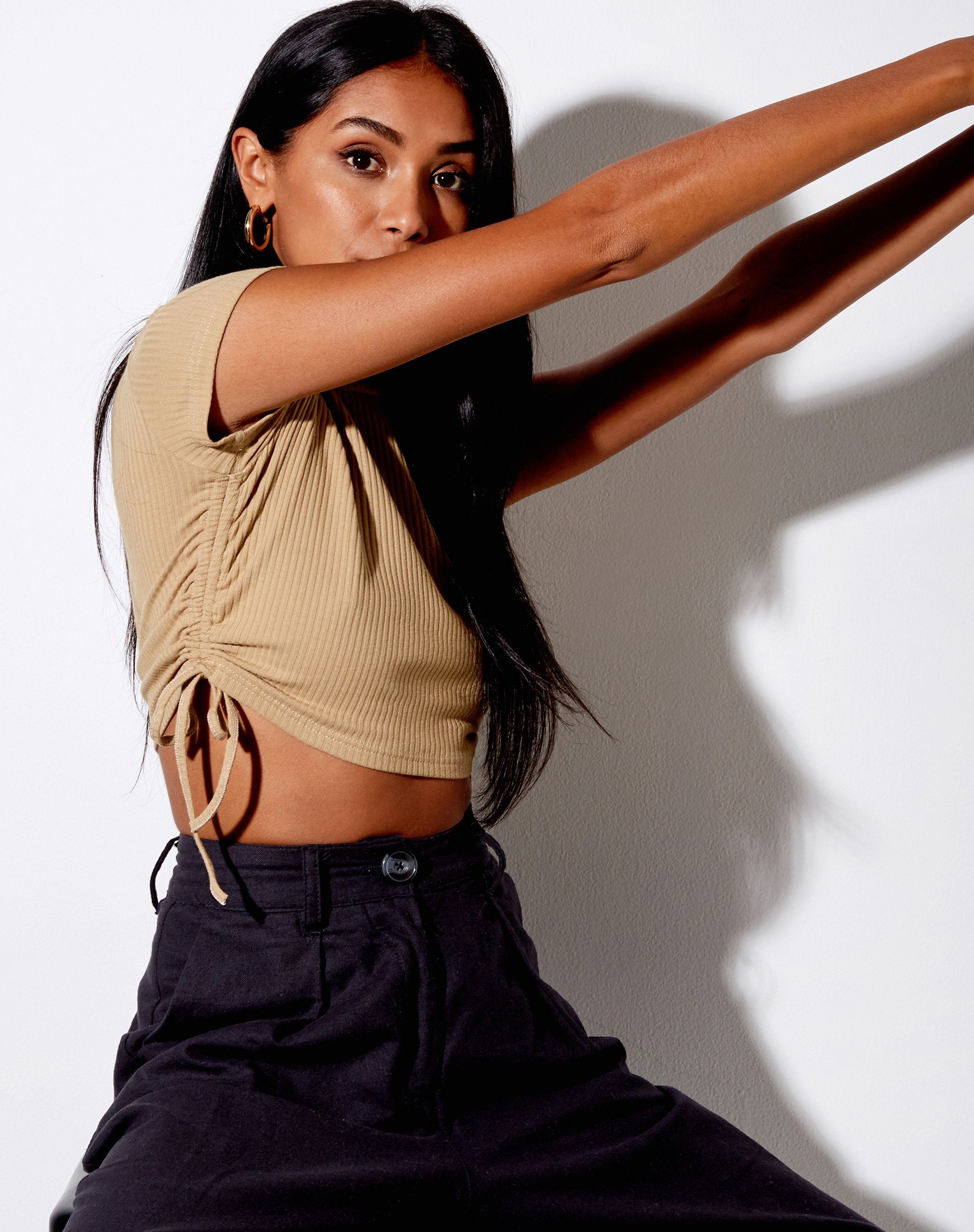 Immagine di Tiner Crop Top in Rib Cocoa