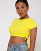 Immagine di Tiner Crop Top a costine giallo sole