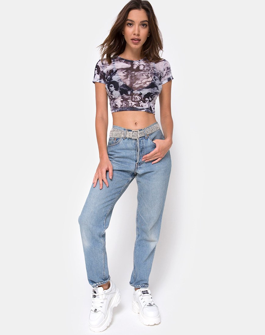 Immagine di Tiney Crop Top in maglia cherubino