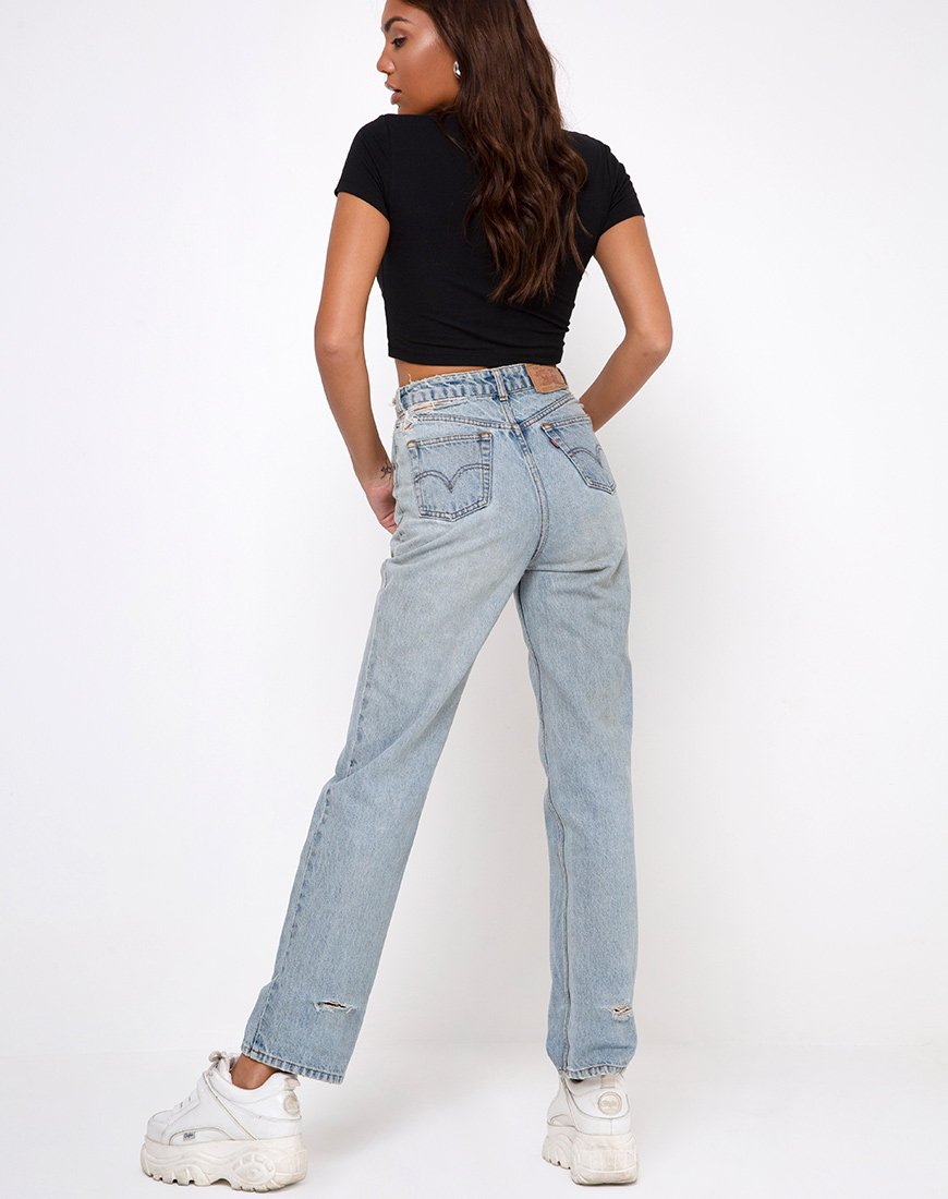 Immagine di Tiney Crop Tee in nero Aquarius Diamante