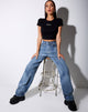 Immagine di Tiney Crop Tee in nero Ariete Diamante