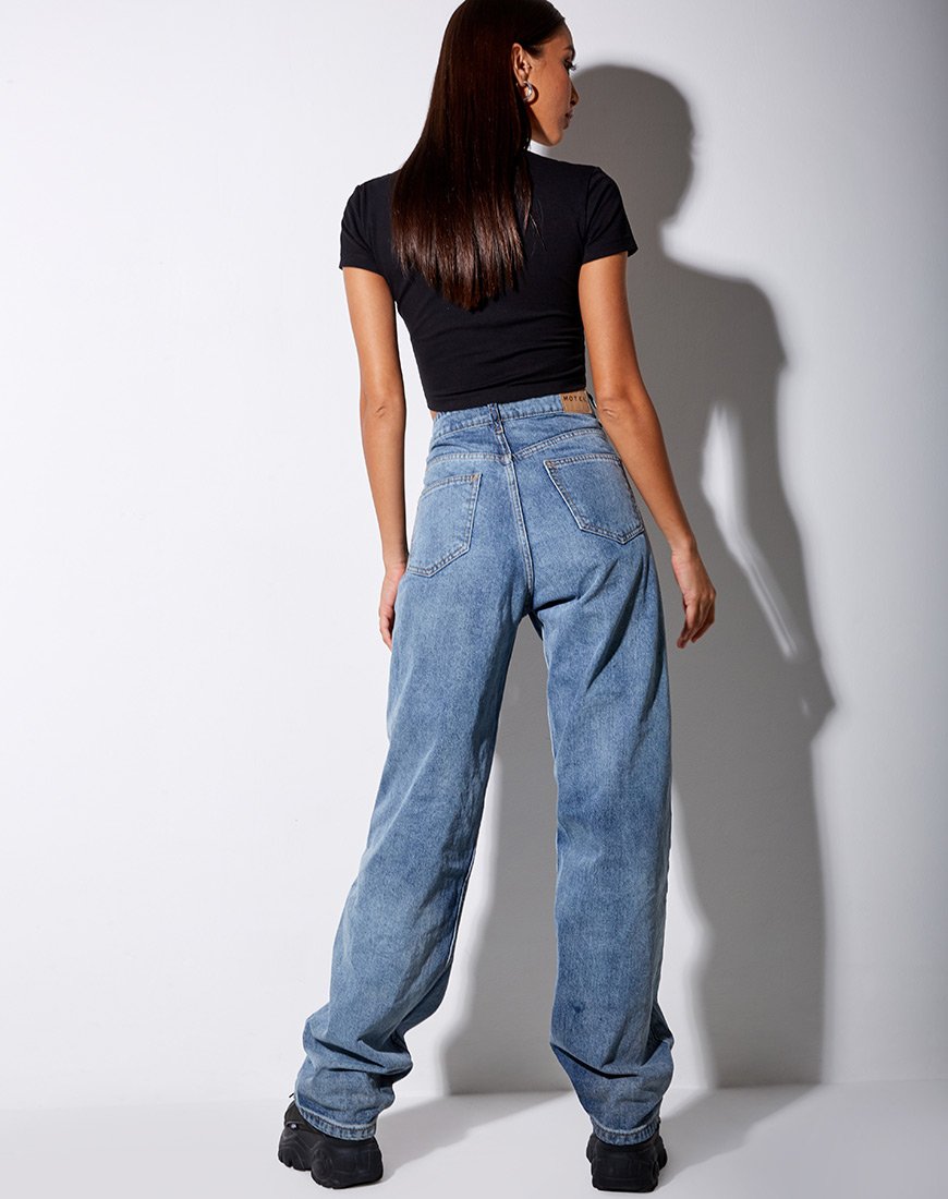 Immagine di Tiney Crop Tee in nero Libra Diamante