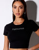 Immagine di Tiney Crop Tee in nero Sagittario Diamante