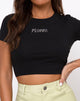 Immagine di Tiney Crop Tee in nero Pesci Diamante