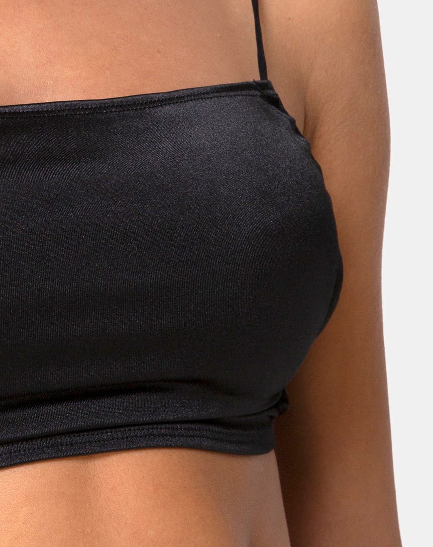 Immagine di Tisya Crop Top in satin nero