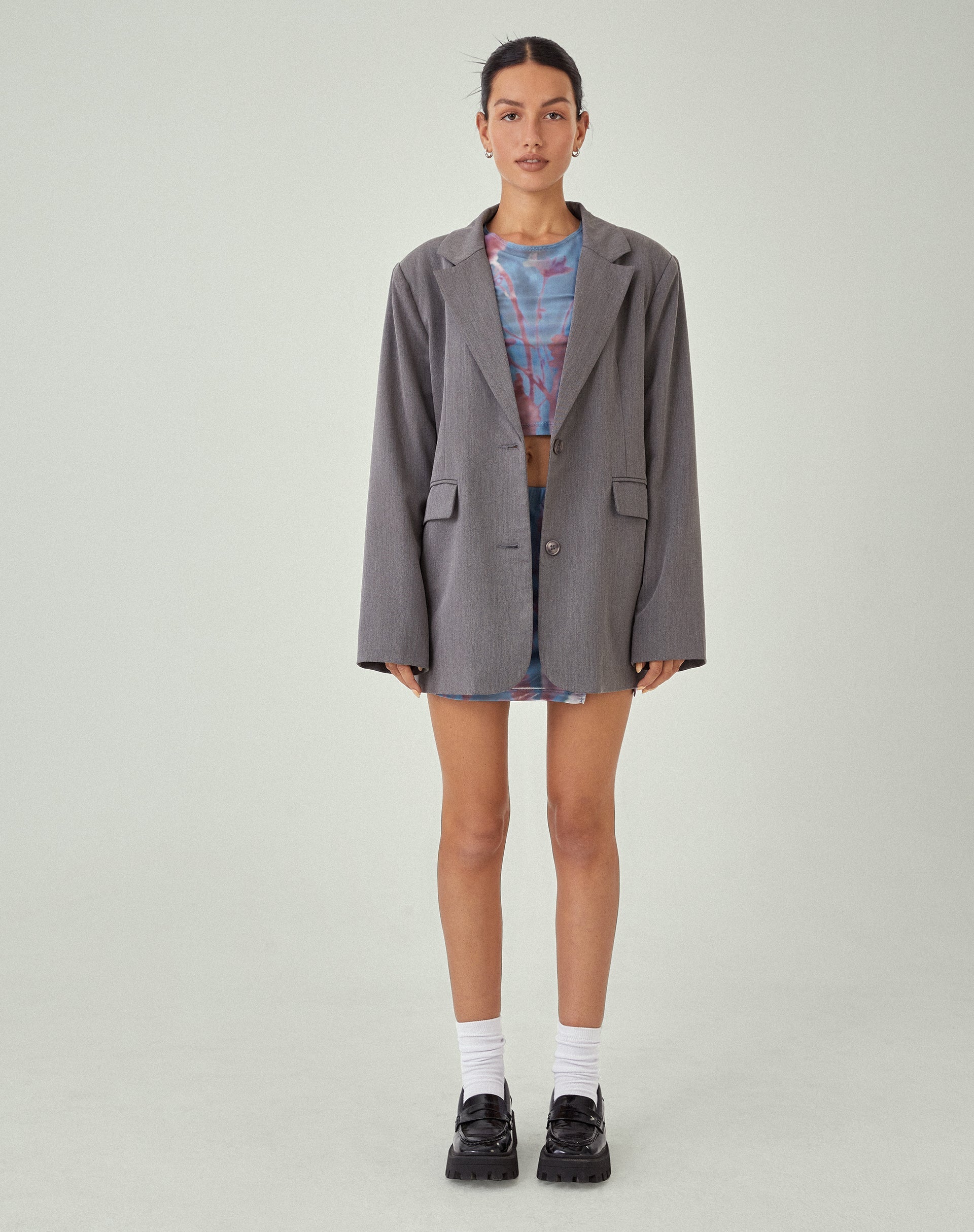 immagine di MOTEL X JACQUIE Pelma Mini Skirt in Lumen Mesh Blu