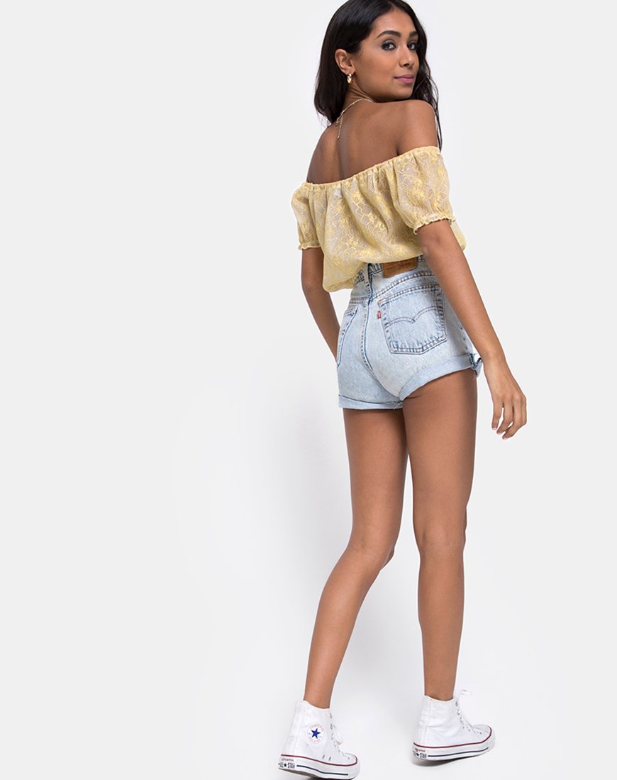 Immagine di Eva Crop Top in pizzo pastello Lemon