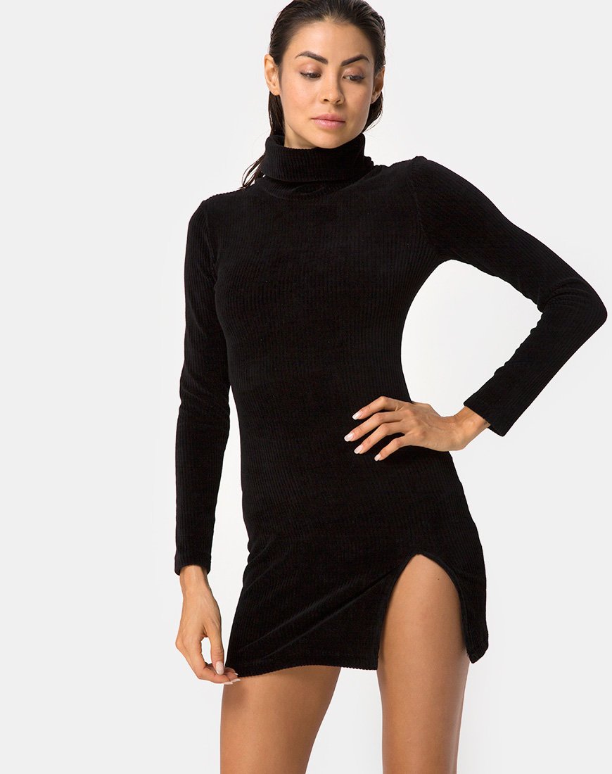 Immagine di Tor Dress in velluto a coste nero