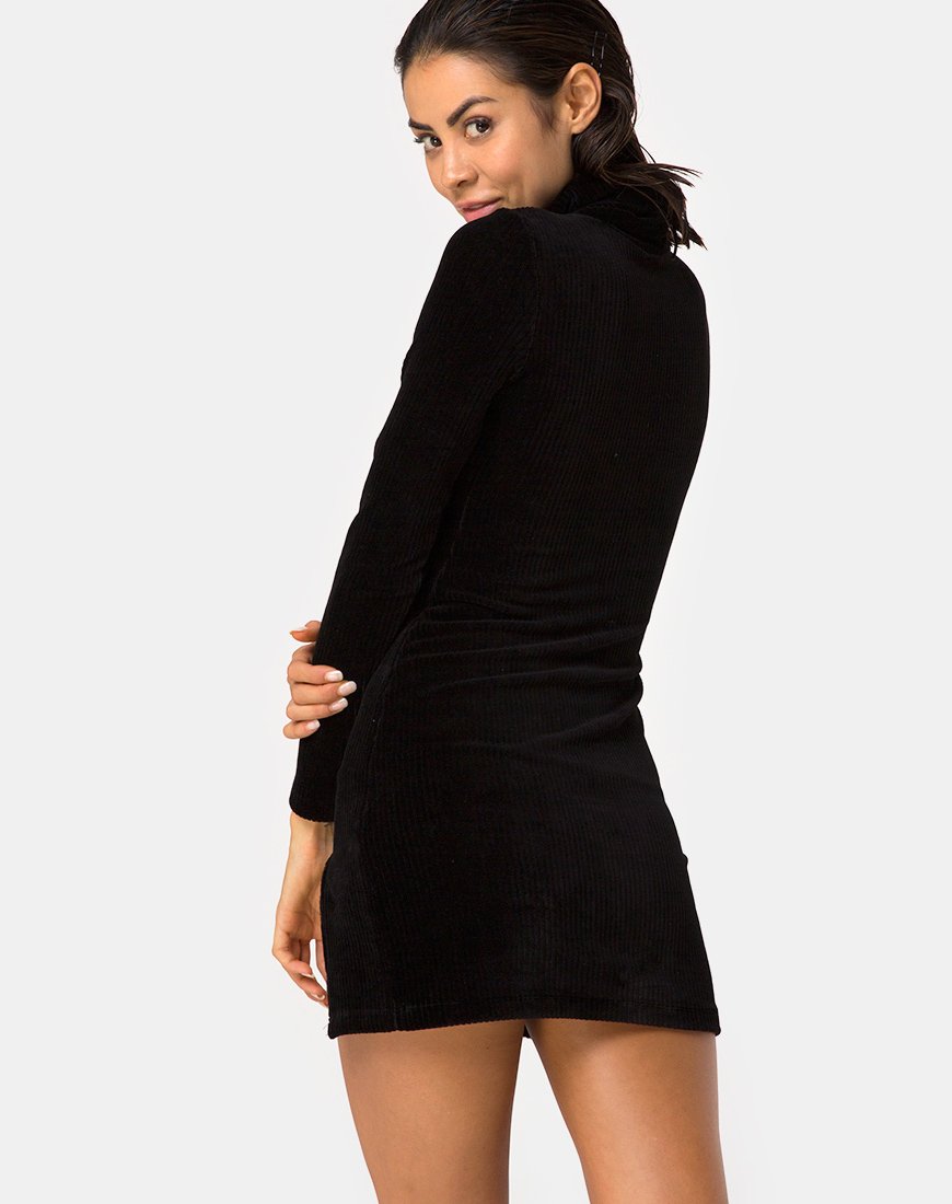 Immagine di Tor Dress in velluto a coste nero