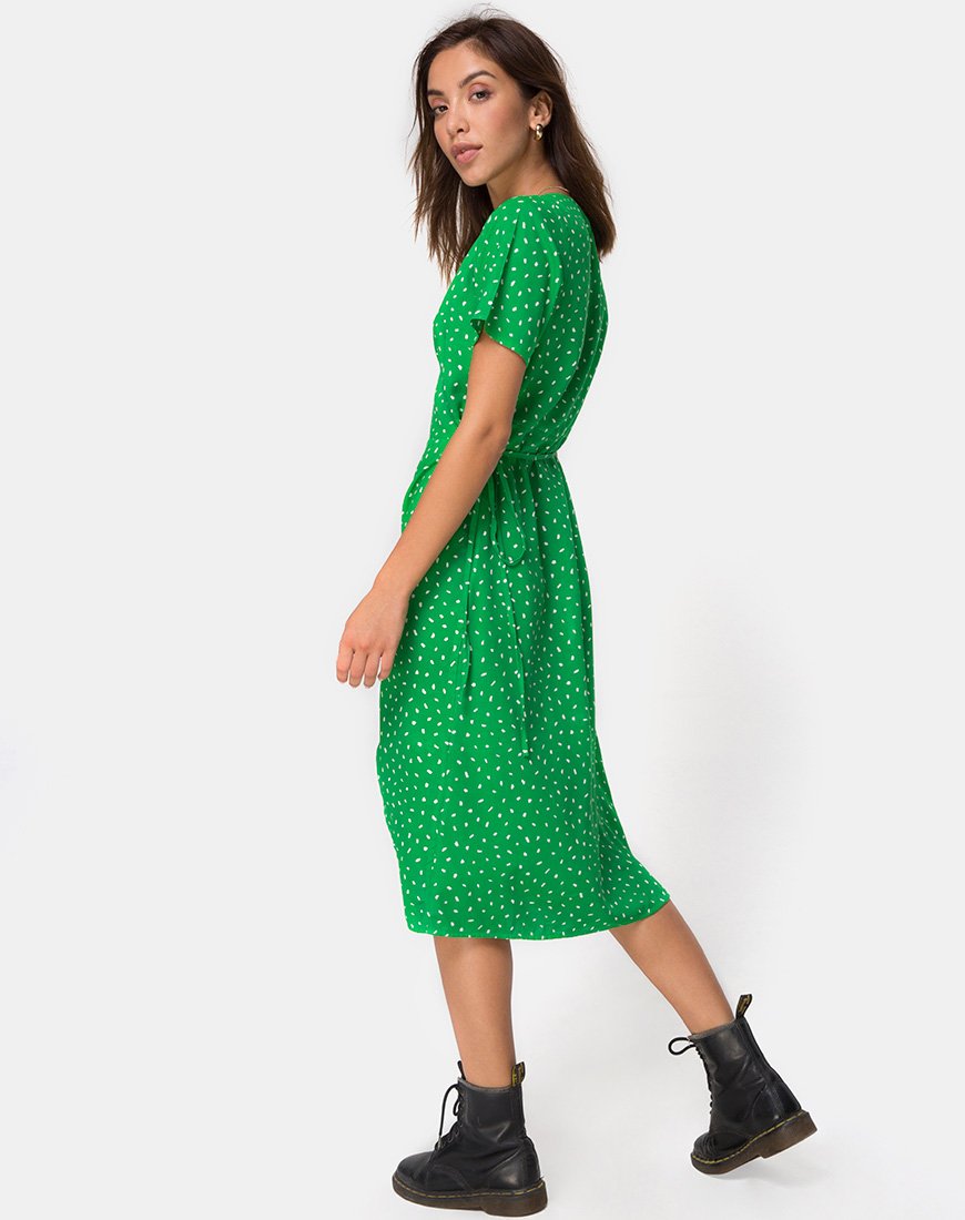 Immagine di Trasti Wrap Dress in Mini Diana Dot Verde