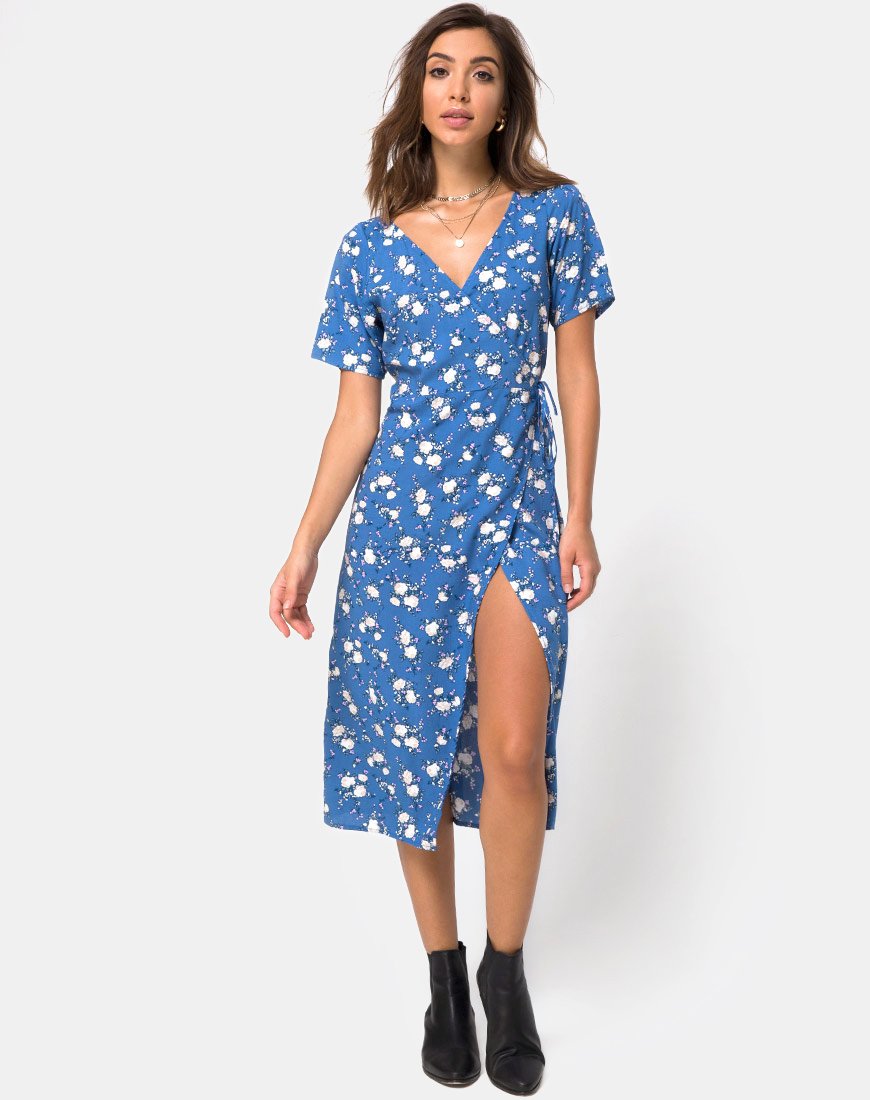 Immagine di Trasti Midi Dress in Soheila Floral Blu