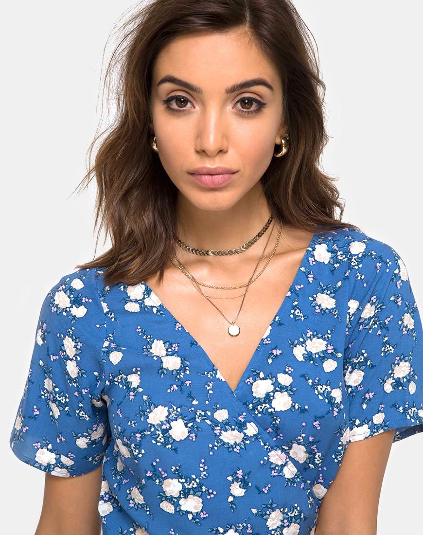 Immagine di Trasti Midi Dress in Soheila Floral Blu