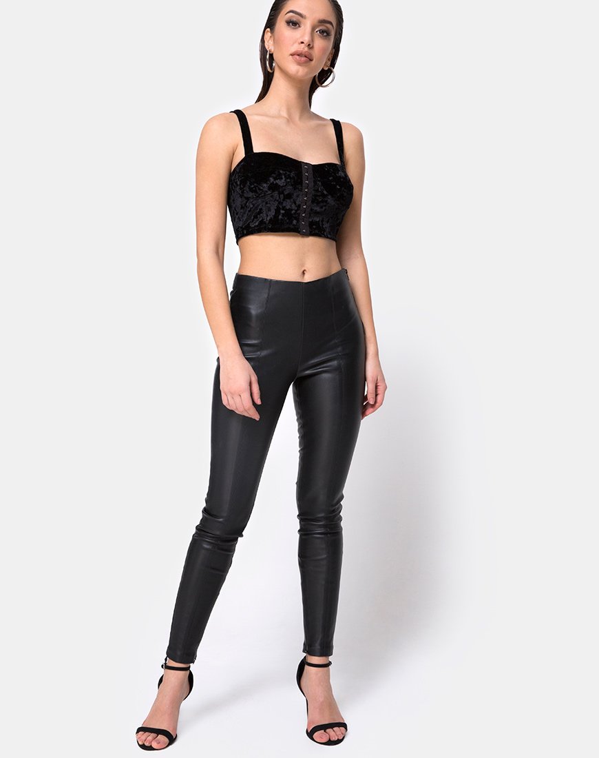 Immagine di Trata Crop Top in velluto nero