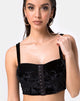 Immagine di Trata Crop Top in velluto nero