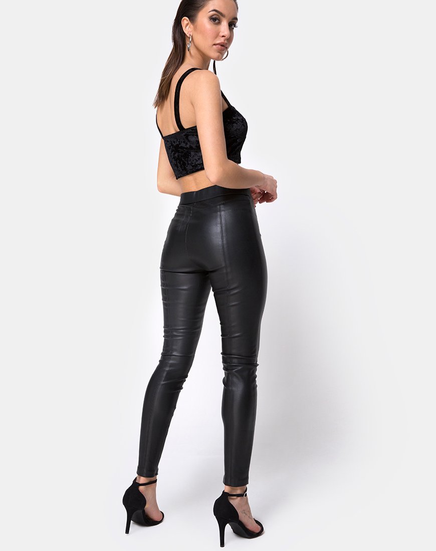 Immagine di Trata Crop Top in velluto nero