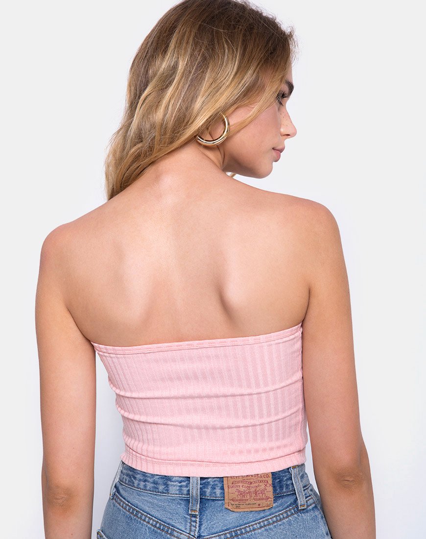 Top a tubo a coste Blush