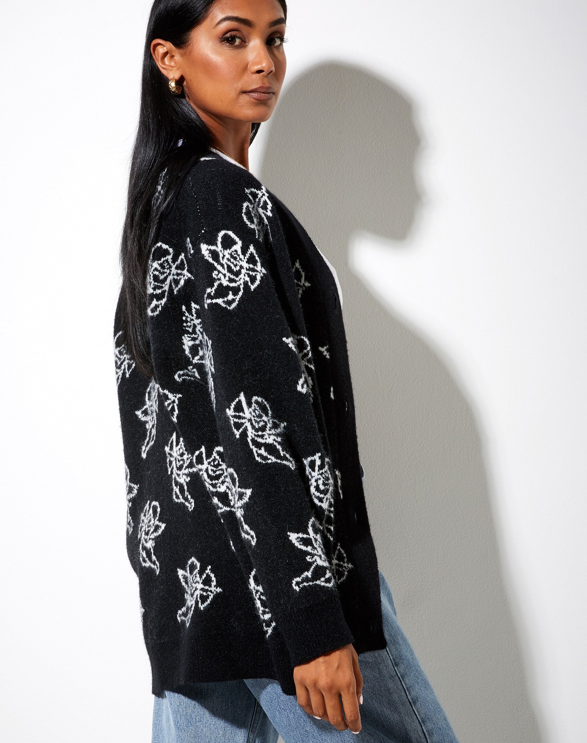 Immagine di Ummi Cardigan in Cherubino Bianco e Nero