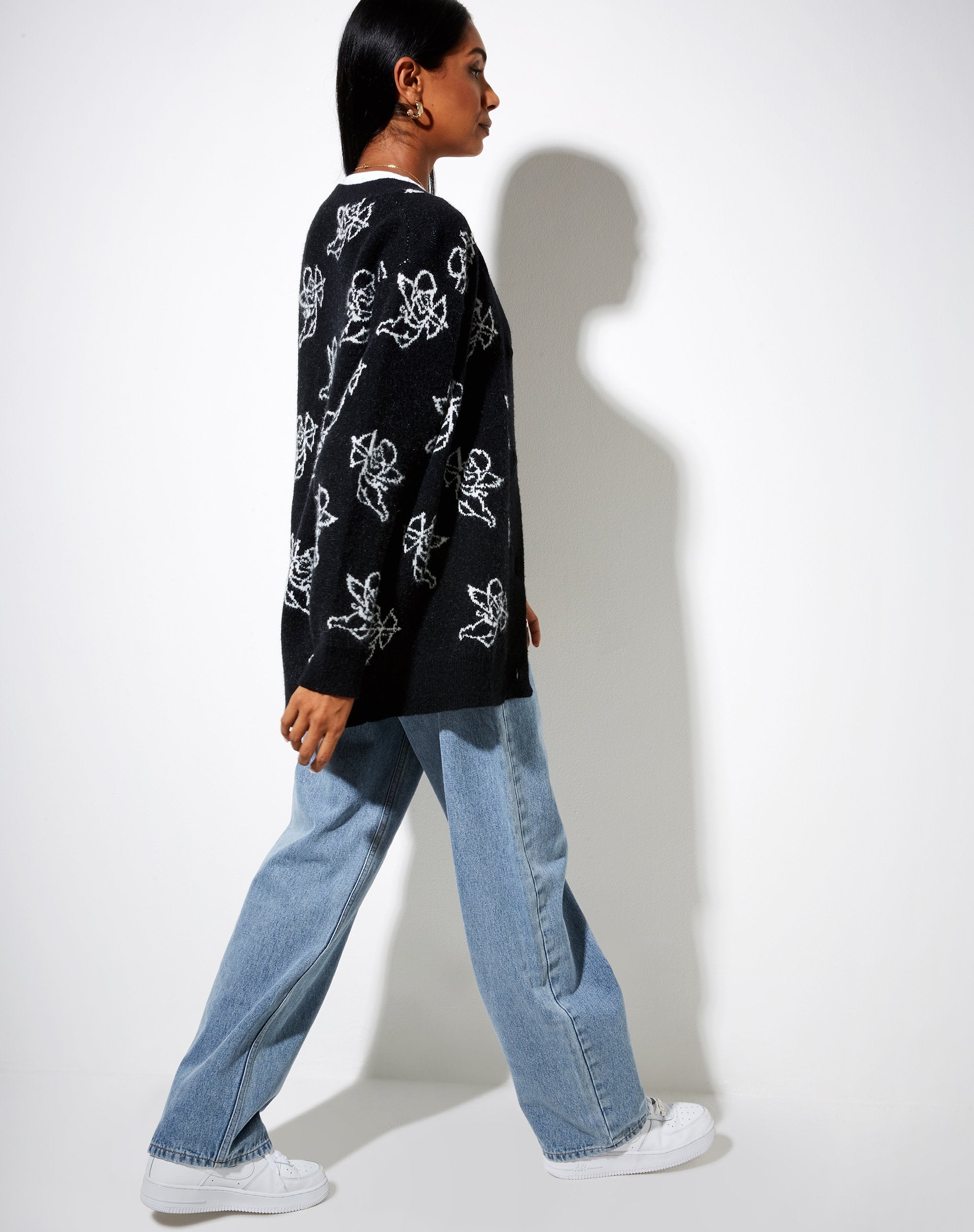 Immagine di Ummi Cardigan in Cherubino Bianco e Nero
